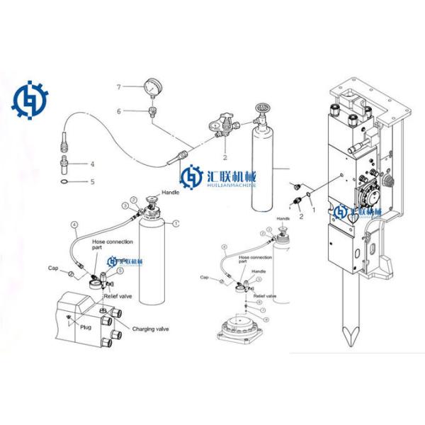 Набор азота частей выключателя Soosan высокой точности поручая для гидравлического выключателя