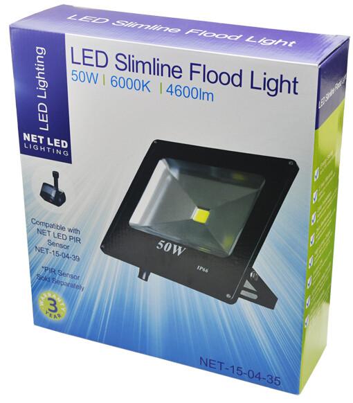 Slimline Epistar COB 50w Outdoor Led Flood Lights Warm White 2700k - 3000k