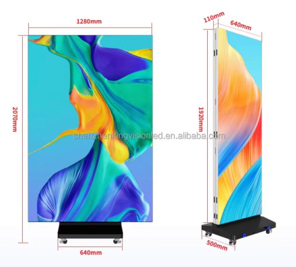P2.5 Tri-fold LED Poster Display Screen Floor Stand LED Electronic Advertising Three-fold Poster screen
