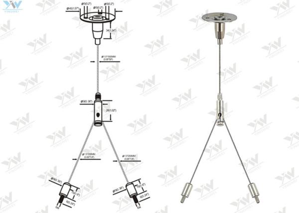 Cross Cable Aquarium Light Hanging Kit / Wire Suspension Systems Mounting Accessory