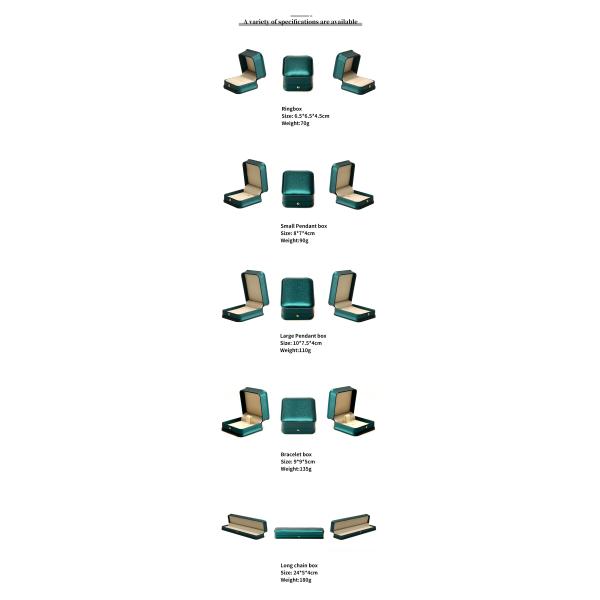 Logo personnalisé Collier Ornaments Boîte de bijoux en cuir vert pour Hanhong 2023 Anneau de luxe