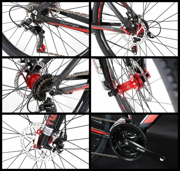 Lightweight Carbon Fiber Road Bike Road Racing Bicycle 24 Speed Gears CE