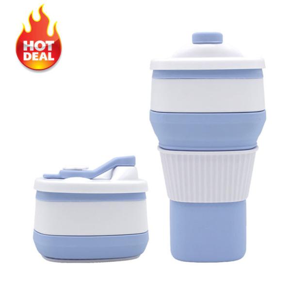 Sustainable 300ml BPA Free Silicone Coffee Cup Collapsible