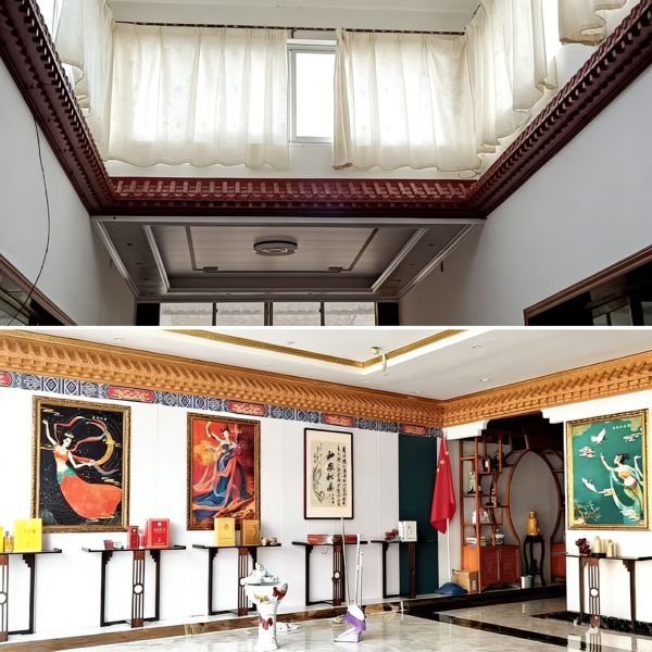 Chinese Style Polypropylene Plastic Roof Tiles Antique Looking for Facade & Eaves Decoration Lightweight & Weather Resistant