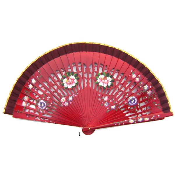 [I AM YOUR FANS]Wholesale Mixed Styles Colorful Spanish Pattern Wedding Gifts Wooden Folding Hand Fans