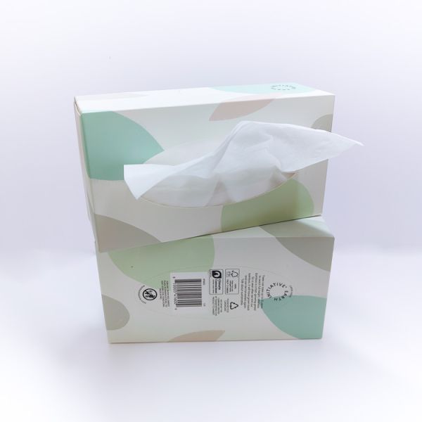Soft and Strong Biodegradable Bamboo Fiber Facial Tissue Box Style Plain Design