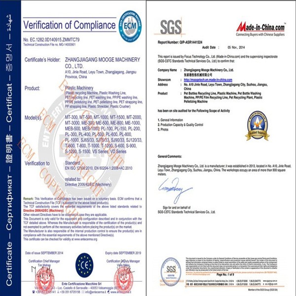 HDPE Agglomerator полиэтиленовой пленки 50-1000kg/H повторно используя гранулятор