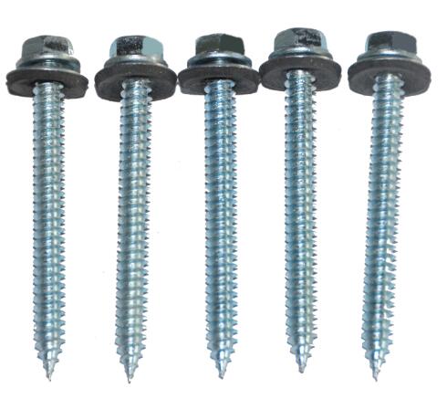 Zinc Plate Surface Hex Head Self Drilling Screw With Nylon Washer 4.8 Grade