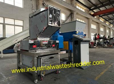 Customized stainless steel dual shaft shredder for full filled coca bottles,waste PET bottles shredder with customized stainless steel enclosure