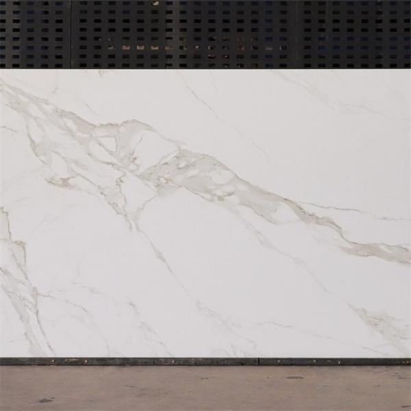 Glazed White Porcelain Marble Sintered Stone Tile Wall Slab Wear Resistant