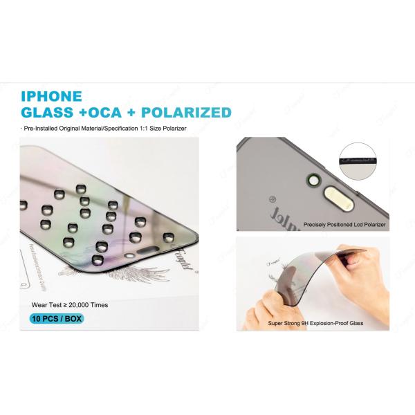 3in1 IPhone Glass With OCA Iphone 13 Touch Glass With Polarizer Film