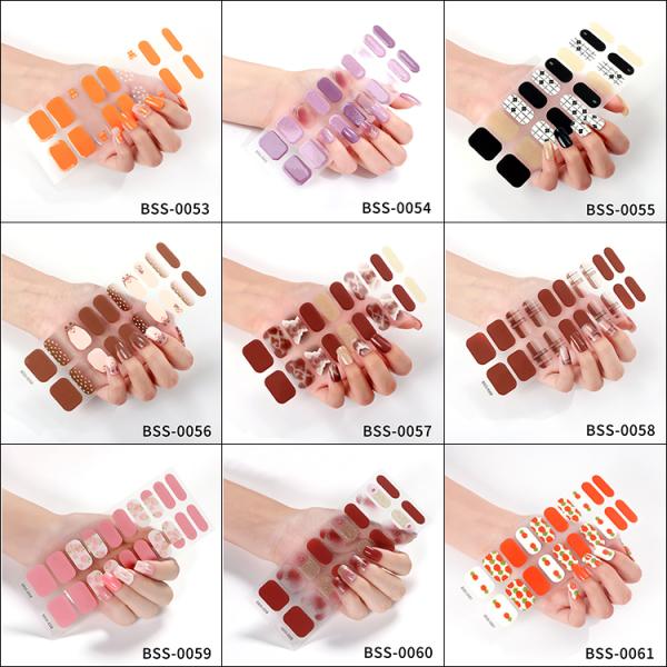 New Technology Pineapple Designer Nail Stickers Fast Delivery Semicured Gel Nail Sticker
