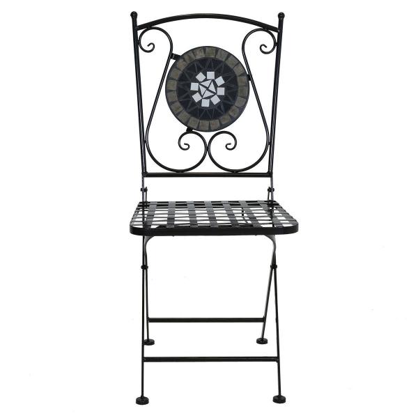 Sturdy Iron Garden Balcony Bistro Set with Modern Design Style and Ceramic Tile Coating