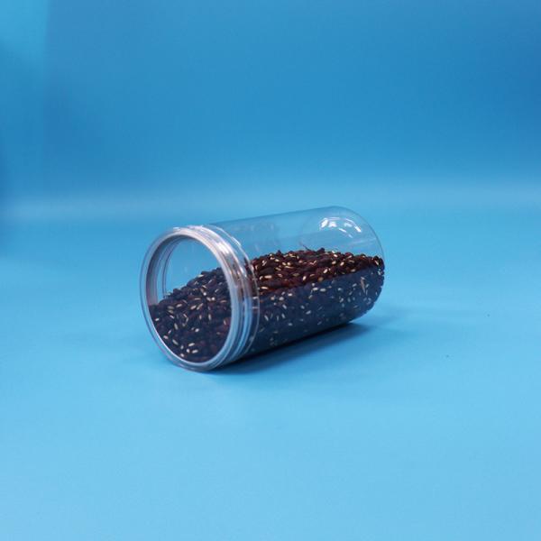 PET Cylinder Round Plastic Sealable Clear Jar Packaging Nut Jar Lid Food Standard