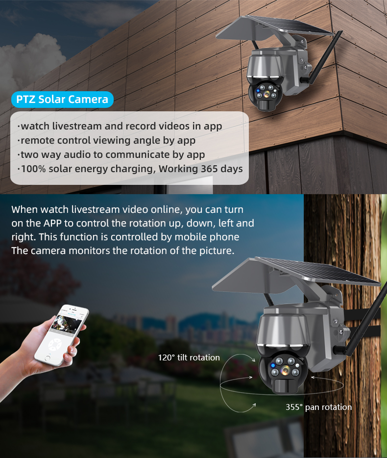 Низкая мощность солнечное Ptz 2,4 4g Wifi GHz пользы камеры слежения водоустойчивой на открытом воздухе