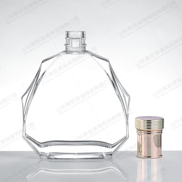 Logo Acceptable Customer's Logo 350ml 500ml 800ml Unique Clear Shape Glass Wine Bottle