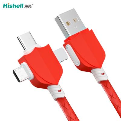 Cabo de telefone de Stainproof Multiscene USB C, OEM 3 em 1 cabo de carregamento móvel