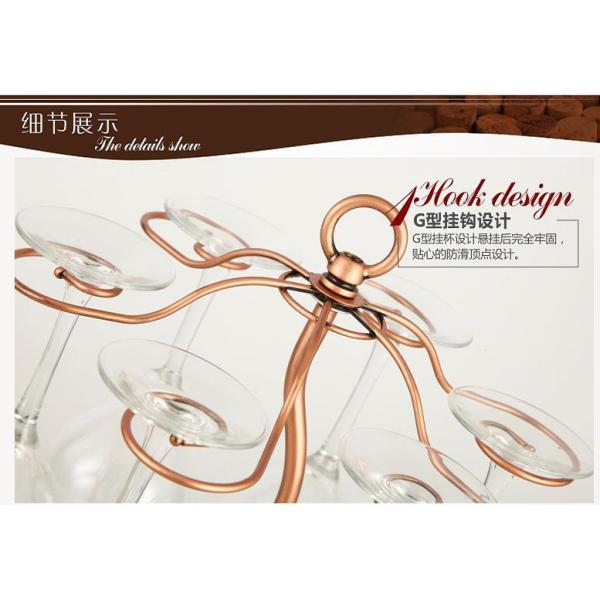 Bronze H43.5cm Wine Glass Upside Down Holder , 1.2kg Upside Down Glass Rack