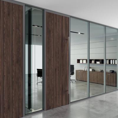 Pre-Assembled Glass Partition Wall with Aluminum Frame and Soundproofing