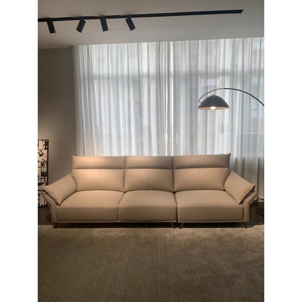 Bend Sponge Custom Sofa Bed Blue Leather 3.25m For Hotel Home