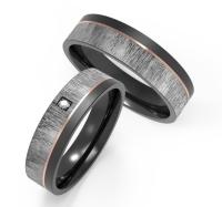 Alliance homme en titane noir personnalisée Bague de mariage en zircon sans décoloration Alliances pour hommes