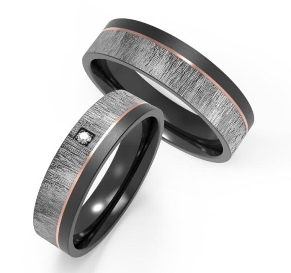 Customized Black Titanium Mens Band Zircon wedding band without fading Men's Wedding bands