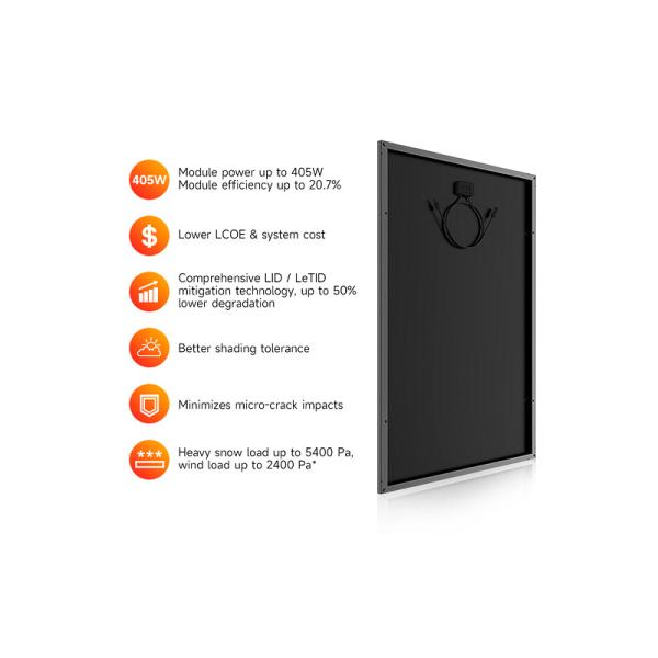 Черный 370W 360W портативные солнечные панели 182mmx182mm Размер ячейки