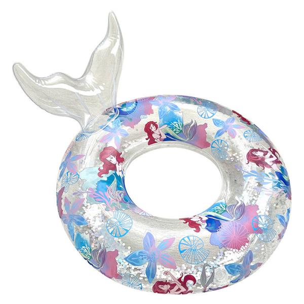 Kids' Outdoor Pool Fun with Inflatable Fish Tail Float Decorations and Swim