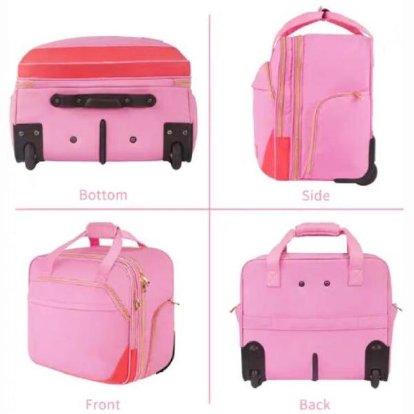 Женщины путешествуют продолжают портфель завальцовки ноутбука дела сумок вагонетки Weekender с колесами