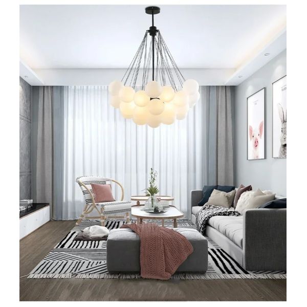 Glasses Bubble Chandeliers Nordic Frosted Glass Gold Black Pendant Light （WH-AP-669）