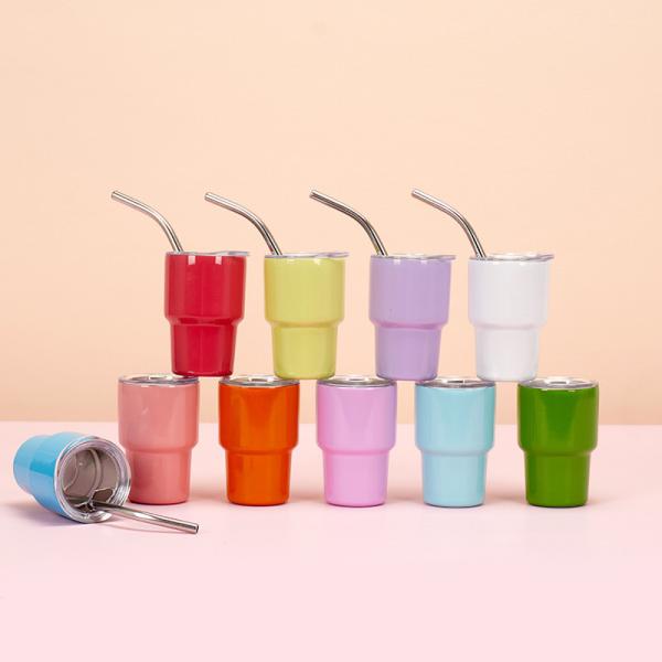 Mini Shot 2oz Curve Tumbler - Double Wall Vacuum Insulated - Nonslip Bottom - Stainless Steel Tumbler