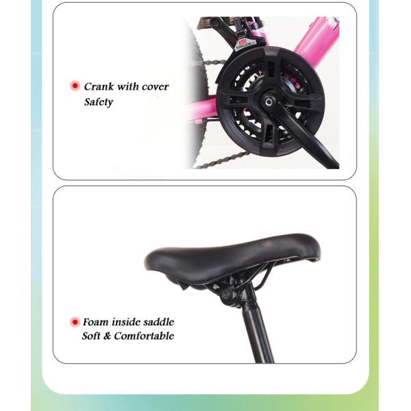 Многоцветный 20-дюймовый легкий горный велосипед для детских приключений на открытом воздухе