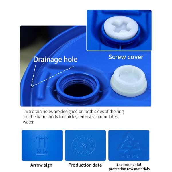 SIDUN 200l Blue Plastic 55 Gallon Plastic Drum With Drainage Hole