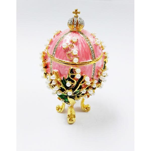 Enameled Easter Egg Jewelry Box wholesale easter egg metal Faberge Egg Jewelry Boxes Trinket Boxes decor metal gift
