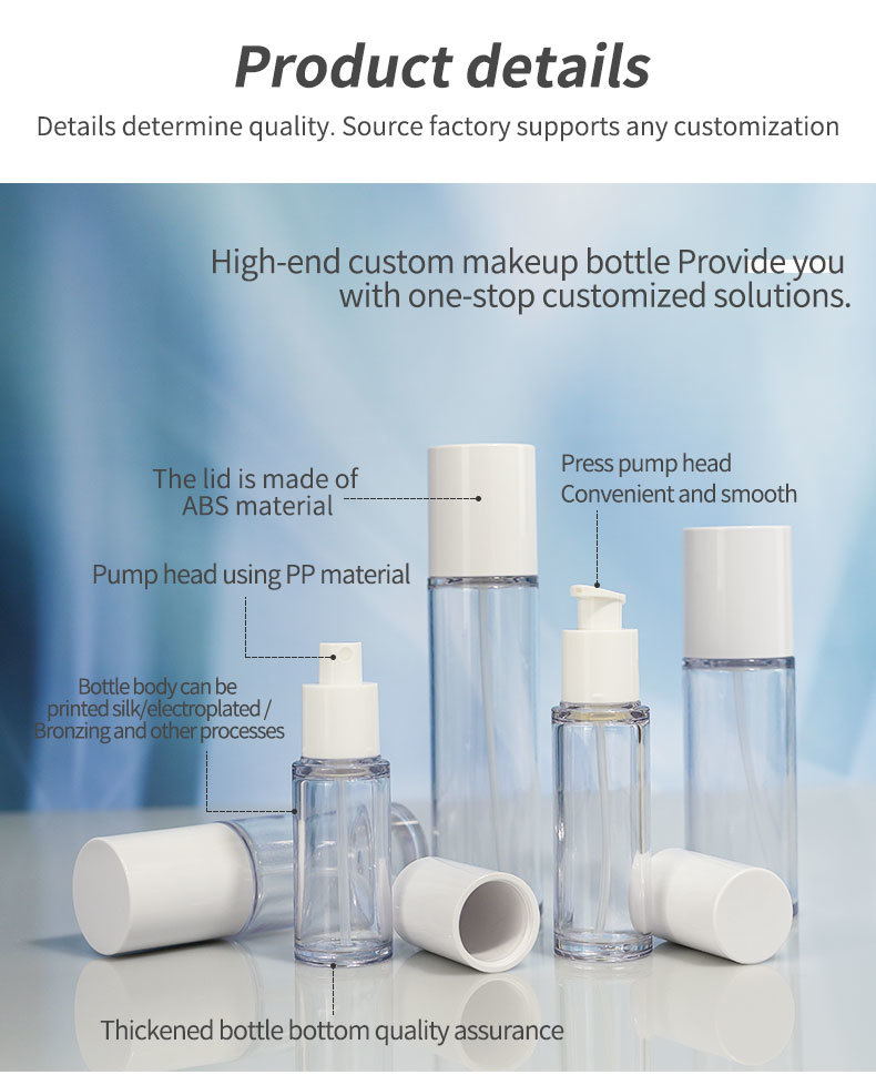 Large Capacity PETG Skincare for Essence Cream Dispenser Bottle Set Replacement Pump Empty Refillable Jar for Skin Care