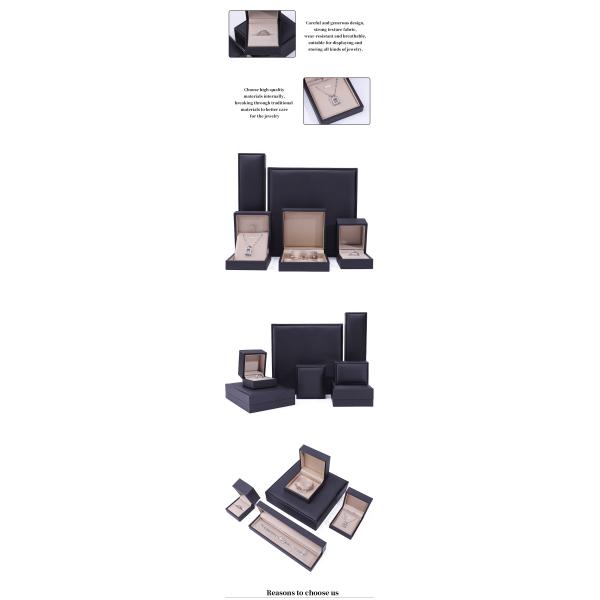Custom Logo Nobel Sleek PU Leather Jewelry Packaging Box With Soft Velvet Lining