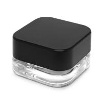 Bouteilles à vis sans épaule en verre cube de 5 ml avec couvercle anti-enfant (bouteille en verre noir, couvercle noir)