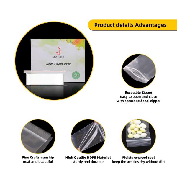 Transparent Plastic Zipper Bag with Custom Logo and Packaging Printing 1-12 Colors