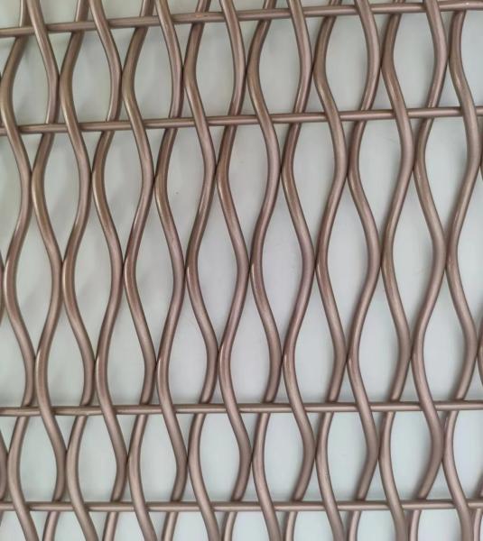 Rose Gold Steel Weave Architectural Woven Wire Mesh With Painting For Railing