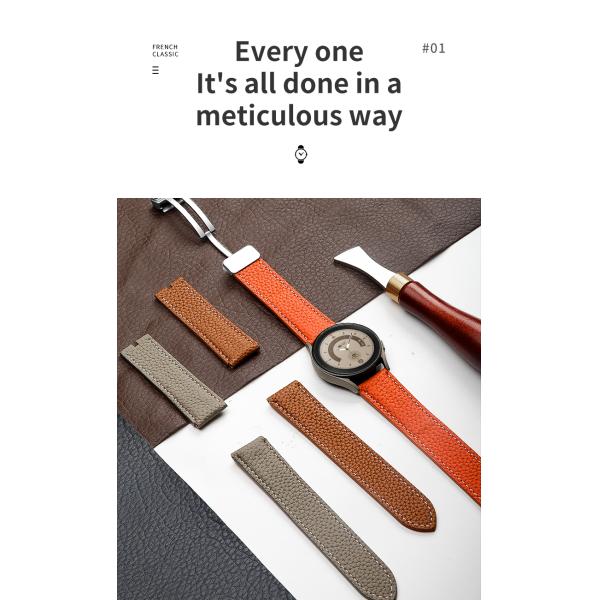 20мм кожаные ремни для часов Замена для Samsung GaLaxy Watch 4 Запястье Подарочный аксессуар