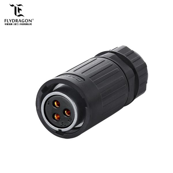 YA Automatic Spring Cover Series Metal Male Panel Mount Female Socket Circular DC Jack 3Pin Wire Connector