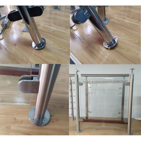Indoor 304 Stainless Steel Glass Railing With Satin Or Mirror Post Finishes