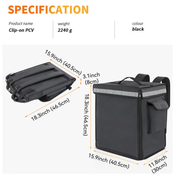 Pizza Large Jumbo Insulated Cooler Bag Food Delivery Travel 15x11x18