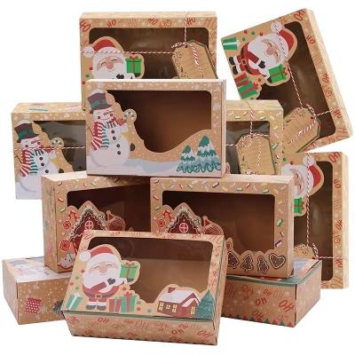 Boîtes cadeaux de Noël en carton à paroi simple et en carton kraft avec fenêtre transparente