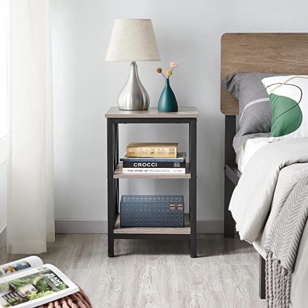 Side Table End Table Nightstand, Easy to Assemble, For Living Room Bedroom, 40x40x60cm
