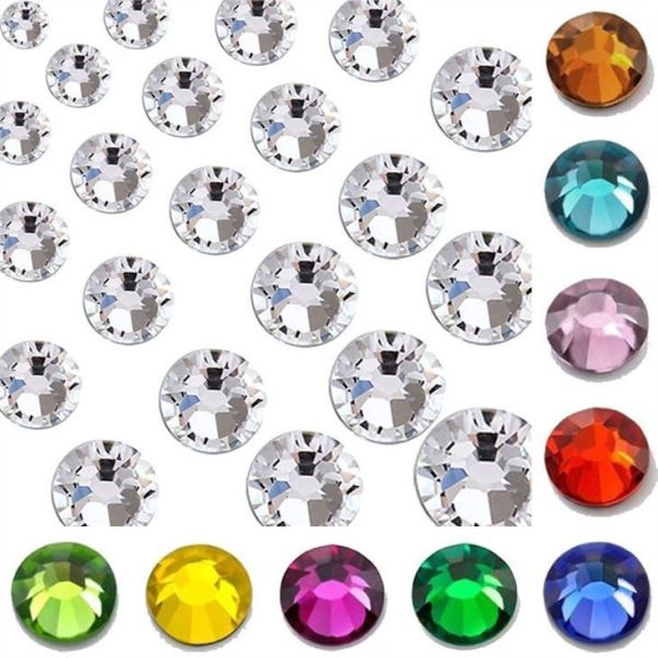 Gros 2mm 3mm Jelly Blanc AB Cristal Pierres Rondes Fla...