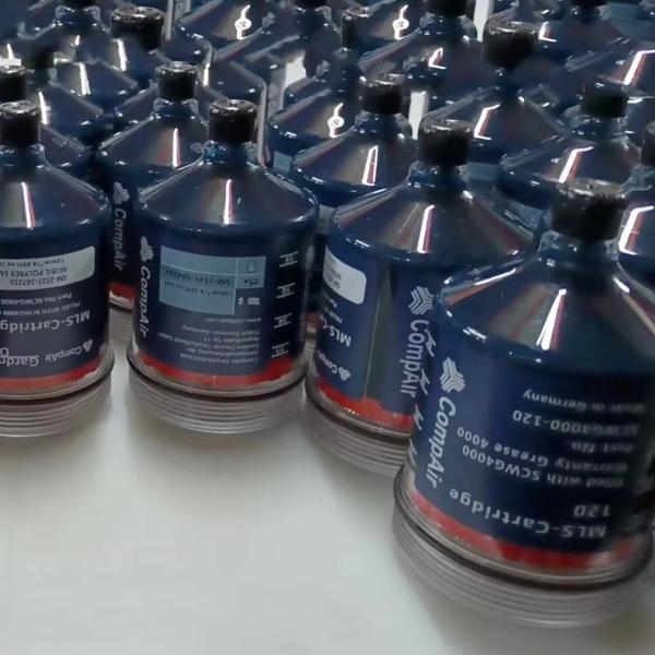 Compressor de ar industrial Atlas Peças sobressalentes Tambor de óleo azul com tampa preta 1630204120