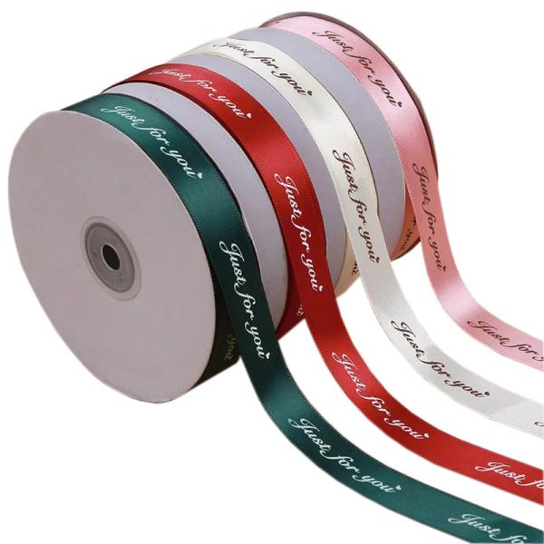 9mm-100mm Printed Logo Satin Ribbon for Customized Gift Packaging and Decoration