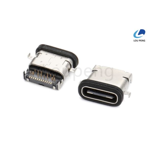 Insulation impedance 100MΩ MIN 25OV DC High Speed TYPE-C USB Connector with Au Plated 1U 15U 30U Contacts Ensuring Signal Transmission