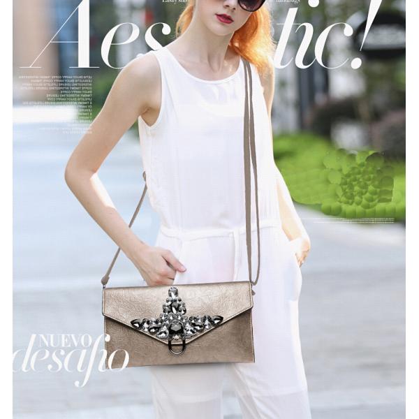 Ladies Crystal Clutch Bag Evening Wedding Rhinestone Silver Purse Chain Cross Body Bag